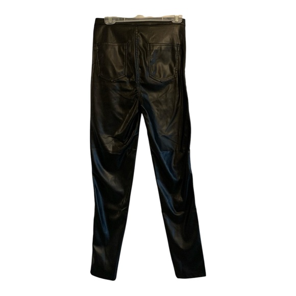 NWT Wet Seal Faux Black Pleather Straight Leg Pants Medium - Picture 2 of 14